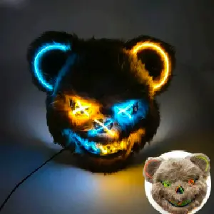 MASCARA DISFRAZ HALLOWEN OSO DOBLE LUZ L