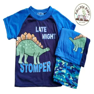 PIJAMA 3 PIEZAS AZUL DE DINOSAURIO