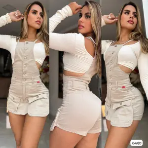 BRAGA FALDA SHORT CARGO EN DRIL STRECH