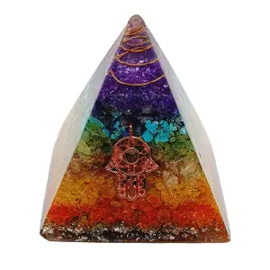 Pirámide 7 Chakras Piedra Natural Orgoni