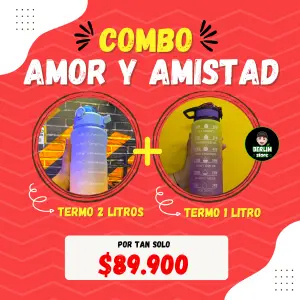 COMBO AMOR Y AMISTAD TERMO MOTIVACIONAL