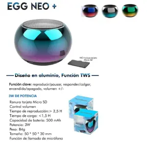 PARLANTE MINI EGGNEO METALICO