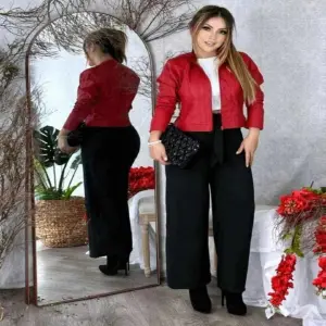 CHAQUETA CLASICA DAMA ROJA