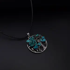 Collar Arbol De La Vida Turquesa Estuche