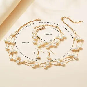 Conjunto de joyas 3 piezas Perla Clásica