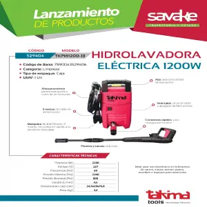 Hidrolimpiadora 1200 WATTS TAKIMA