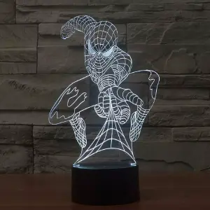 Lâmpada led de ilusão 3D Spiderman