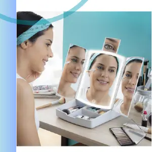 Espejo Organizador De Maquillaje 3 En 1
