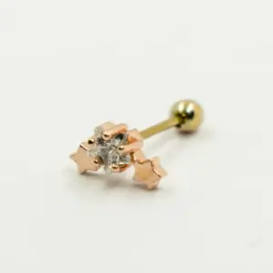 PIERCING ORO ROSA TRIO DE ESTRELLAS