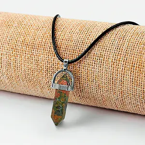 Collar Cuarzo Unakita Pendulo Energetico