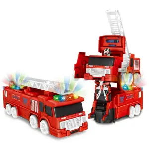 Carro Camion Bomberos Robot Transformers