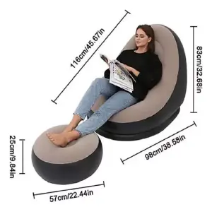 SILLON INFLABLE SOFA CON REPOSAPIES: ¡Relájate con Estilo y Comodidad! - SILLON SOFA INFLABLE CON REPOSAPIES
