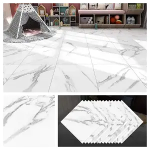 Azulejo adhesivo 60 x 60 blanco marmoliz