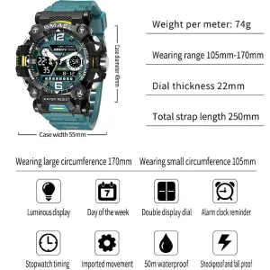 Smael 8072 Dual Time - Variable Color