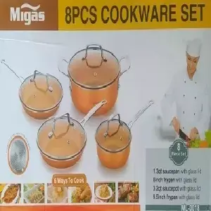 Juego Ollas Y Sartenes Con Tapas Set