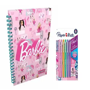 Kit Escolar barbie Agenda 5 mat + plumo
