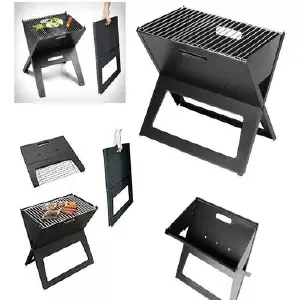 Asador Portatil Plegable De Carbon Acero