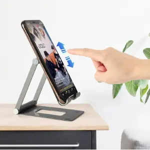 Soporte metálico plegable para celular