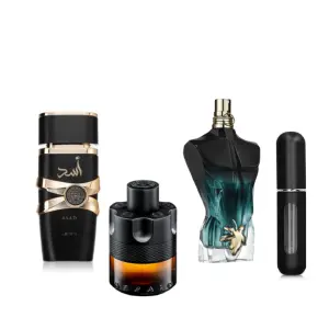 KIT(le beau parfum+asad+azzaro+perfumero