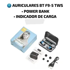 audiculares bt f9 tws power bank
