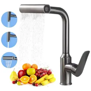Grifo de Cocina en Cascada con Rociador