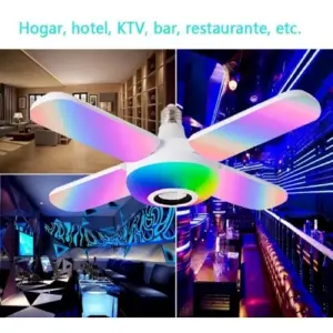 Bombilla Led Con Aspas Bocina BT