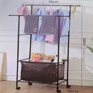 Tendedero doble de ropa cesta y ruedas