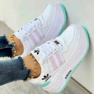 Adidas Doble Blanco Turquesa Dama