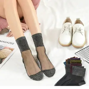 Kit de 3 pares de medias con brillo dama