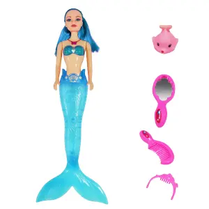 Muñeca Princesa Sirena Grande Luces Niña