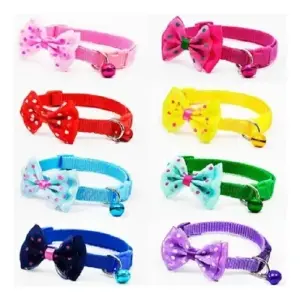 Collar Con Moño Y Cascabel Para Mascotas