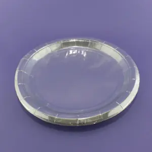 Plato para fiestas plateado metalizado