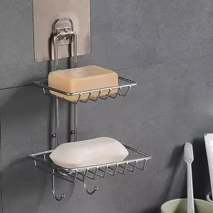 Organizad. Soporte Jabón Pared 2 Niveles