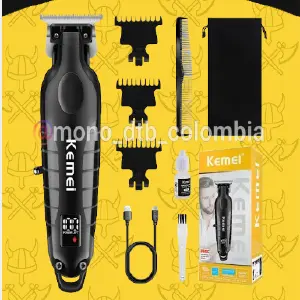 Combo Maquina WMARK: La Máquina Definitiva para el Profesional del Cabello - Patillera Kemei con pantalla
