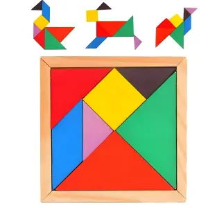 Juego Mesa Tangram Madera Aprendizaje De