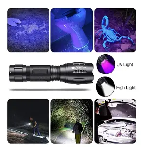 LINTERNA T6 CON LUZ ULTRA VIOLETA