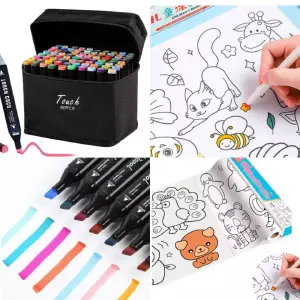Combo 80 Marcadores + Papel de dibujo 3