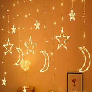 Luces Navideñas Cortina Estrella Luna
