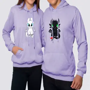 Buso Buzo, Hoodie Pareja Chimuelo Lila