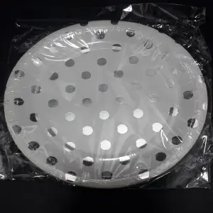 PLATO PUNTOS PLATEADOS 18CM
