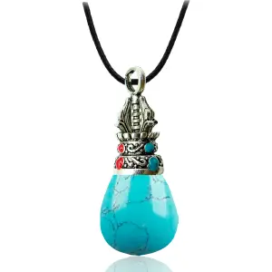 Collar Pendulo Cuarzo Piedra Turquesa