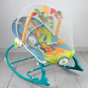 SILLA VIBRADORA MECEDORA JIRAFA AZUL