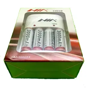Baterías Nia Aa 3000 Mah X4 Pack + Carga