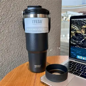 TERMO EN ACERO TYESO 900 ML NEGRO
