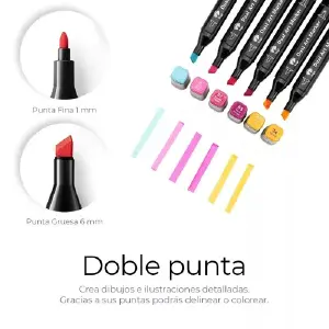 80 Plumones Doble Punta