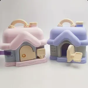 Alcancía Kawaii Hucha Niño Casa Chimenea