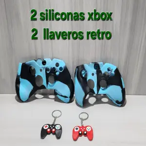 super kit 2 siliconas xbox + 2 llaveros