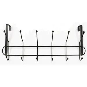 Perchero Metalico 6 Ganchos Puerta Negro