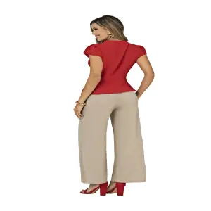 BLUSA EN POLIESTER CORRUGADO REF 8658