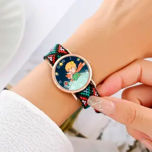 Reloj Principito Dorado Tejido Artesanal
